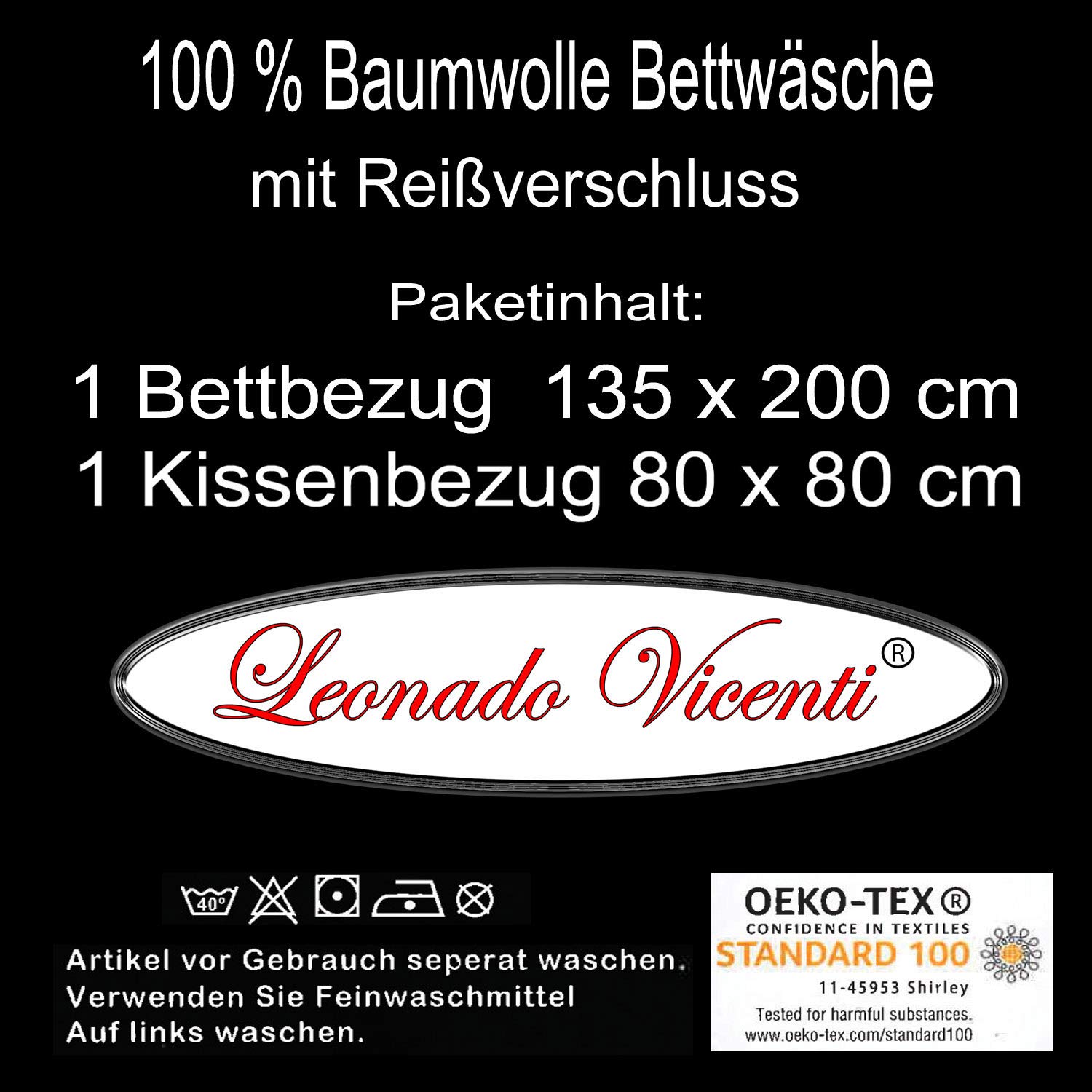 Leonado Vicenti Uni Bettwäsche 135x200 cm 4 teilig / 2 teilig Renforce Baumwolle Bettbezüge Set, Farbe:Bordeaux, Maße:4 teilig 135x200 cm