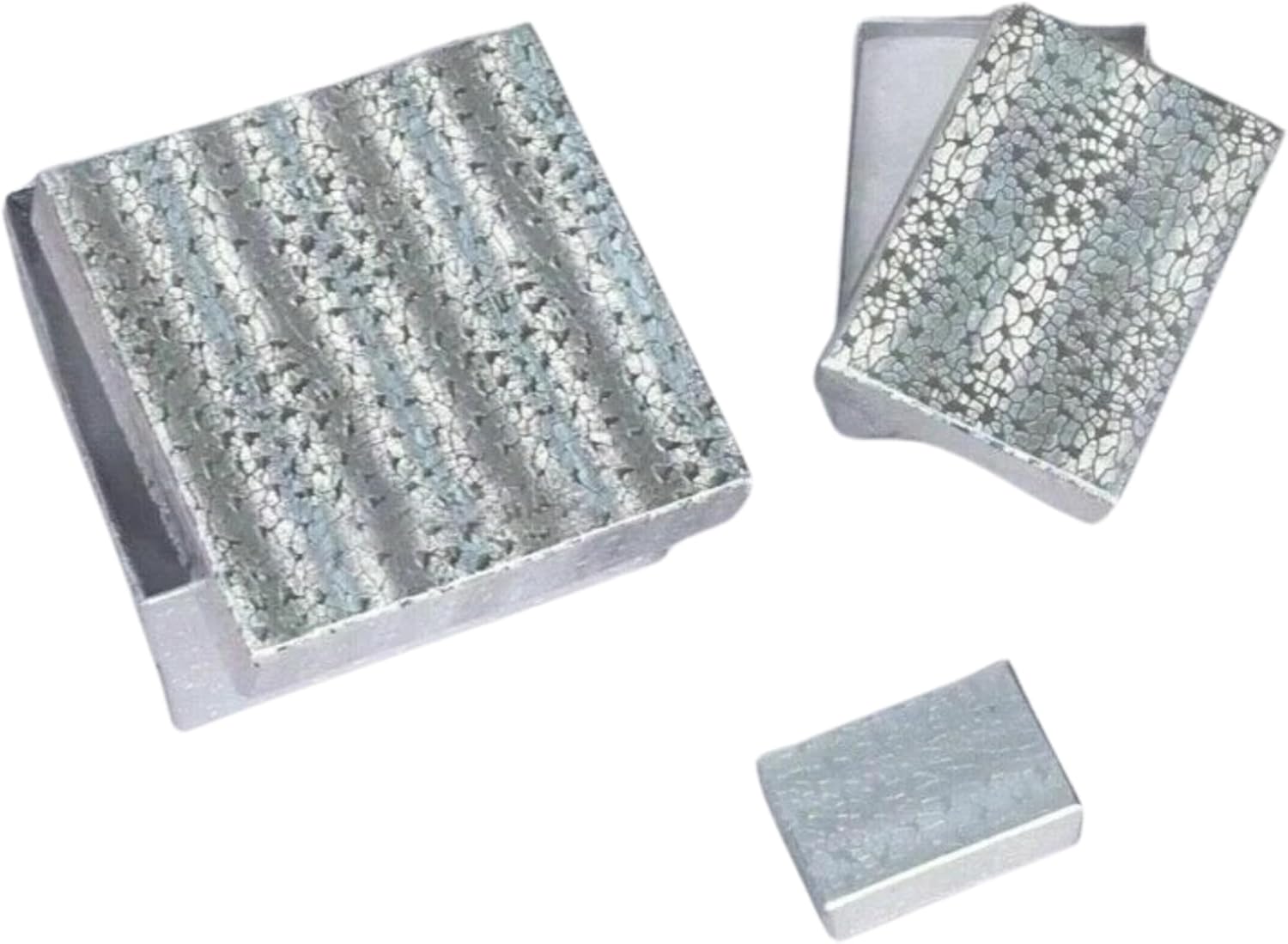 100 Pcs Silver Jewelry Gift Boxes Bulk – Cotton Filled Cardboard Boxes for Necklace, Earring, Bracelet, Ring – Jewelry Packaging & Display Boxes (3 1/2"W x 2 1/4"L x 1"H)