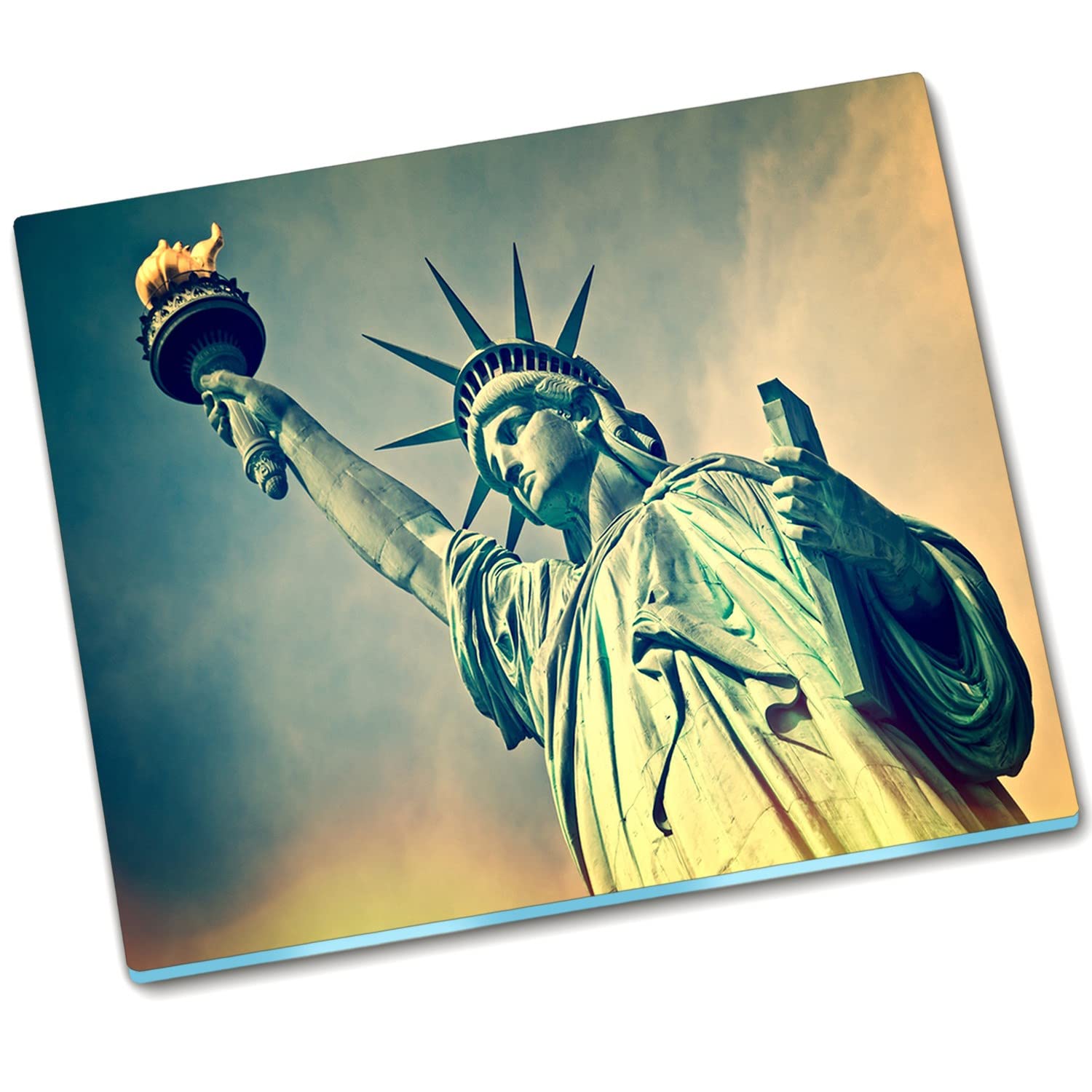 Planche à découper en verre trempé 60x52 cm Statue de la Liberté Decormat