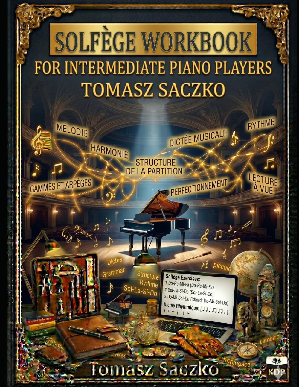 Solfège Workbook for Intermediate Piano Players + mp3 audio included: ear training