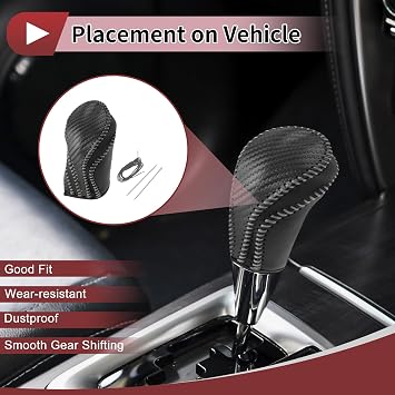 Gear Shift Knob Cover for Audi A6 2005-2011 Faux Leather Interior Protective Car Shift Knob Cover Black Gray
