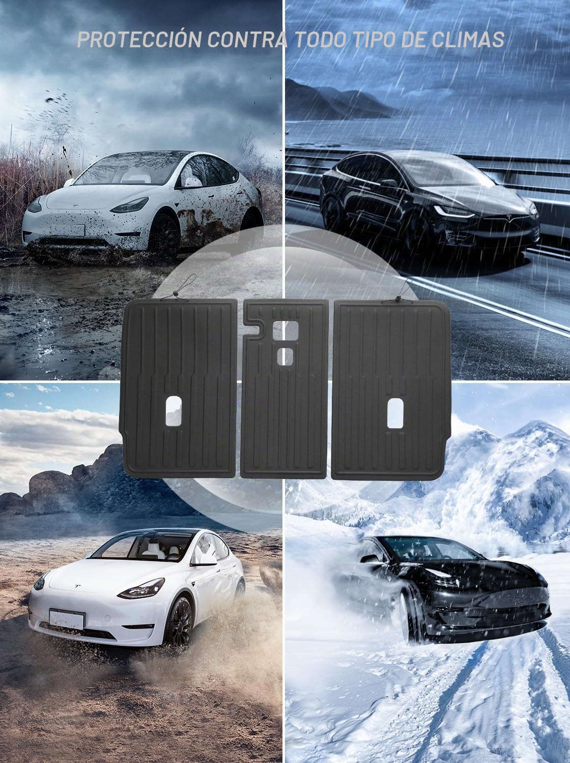 Respaldo Trasero Acolchado para Tesla Model Y (5 Asientos) 2025 Juniper, Protector de Respaldo de Asiento Trasero, Material TPE, Protección contra la Intemperie, No Tóxico e Inodoro