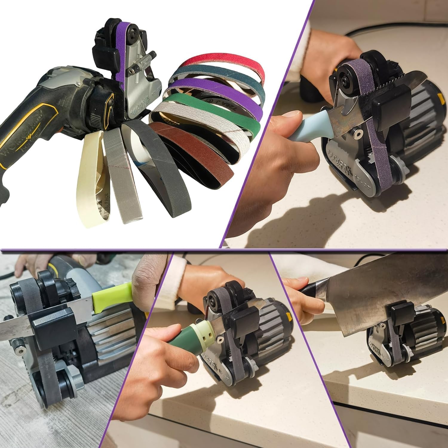 18 PCS 3/4" x 12" Replacement Knife Sharpener Sanding Belt Kit for Work Sharp Knife & Tool Sharpener Ken Onion Edition (WSKTS-KO) - 80/120/150/240/320/400/1000/2500/5000 Grits