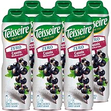 Teisseire Syrup Cassis Zero Sugar 600 ml - Cocktails Milkshakes Pack of 6