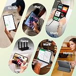 T20 tablette 10 inch Android 16, Comprimé avec clavier, 24GB RAM+256GB ROM (2TB Expandable), Octa-Core Gaming 5000mAh, Vigne large L1 1080P Écran, 2-in-1 Ordinateur pour le travail/les enfants/l'école- GRAY
