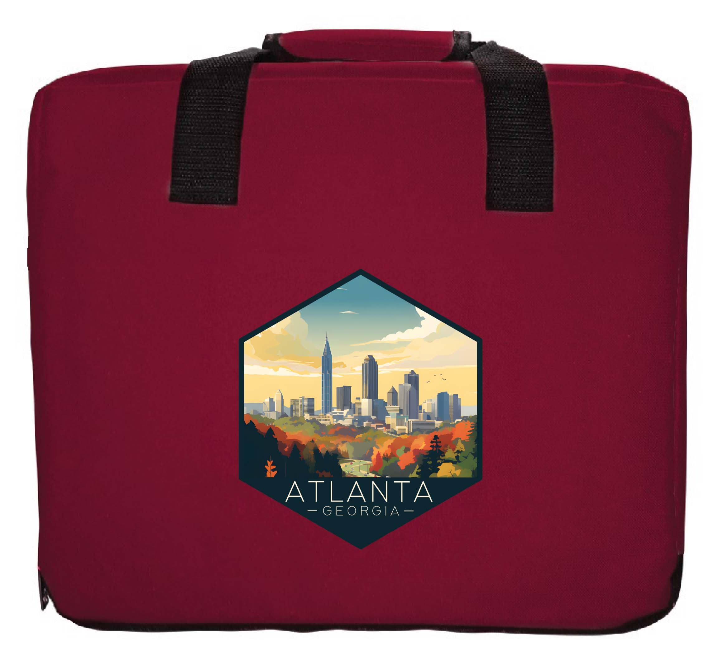 R and R Imports Atlanta Georgia Design A Souvenir Destination Seat Cushion Maroon