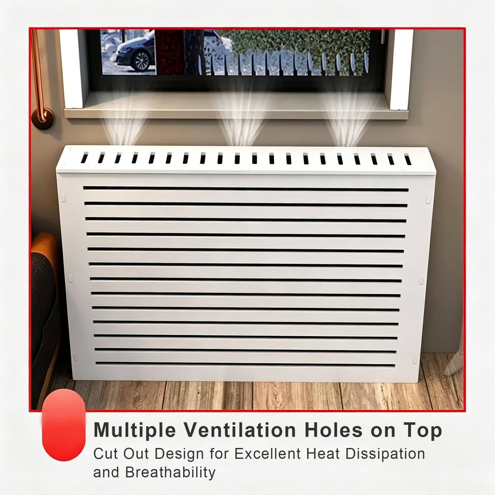 Cache Radiateur, Ajouré et Respirant, Facile à Installer, Meuble Radiateur