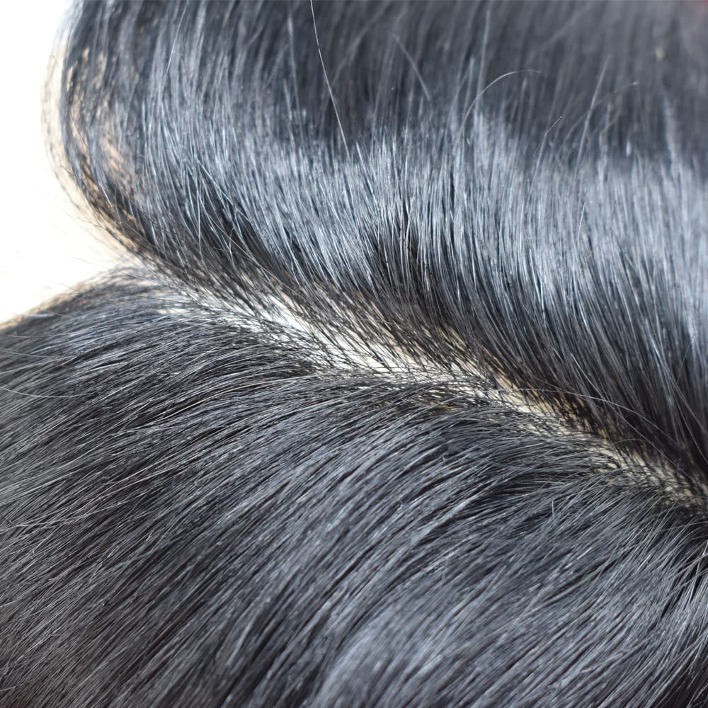 Toupee for Men All Injected PU Brazilian Human Hair Replacement System Thin Skin Mens Toupee Transparent Full Poly Men Hair Piece Male Protheses Hair Units Grey White Black Brown Blonde Color (8"X10",