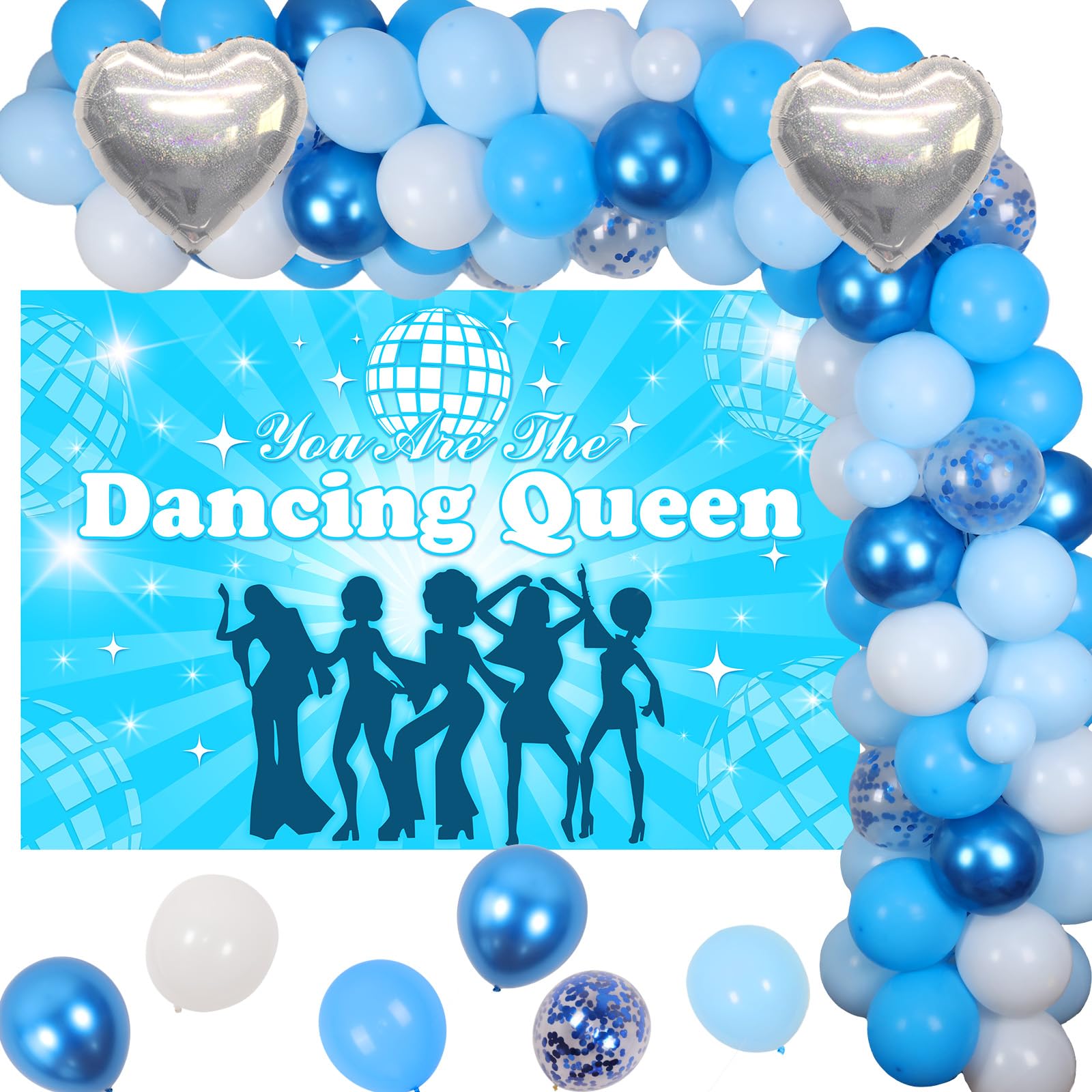 Dancing Queen Bachelorette Party Decorations, You are the Dancing Queen Decorations, Disco Bachelorette Balloon Garland Kit with Dancing Queen Backdrop for Bridal Shower Bachelorette Wedding Party