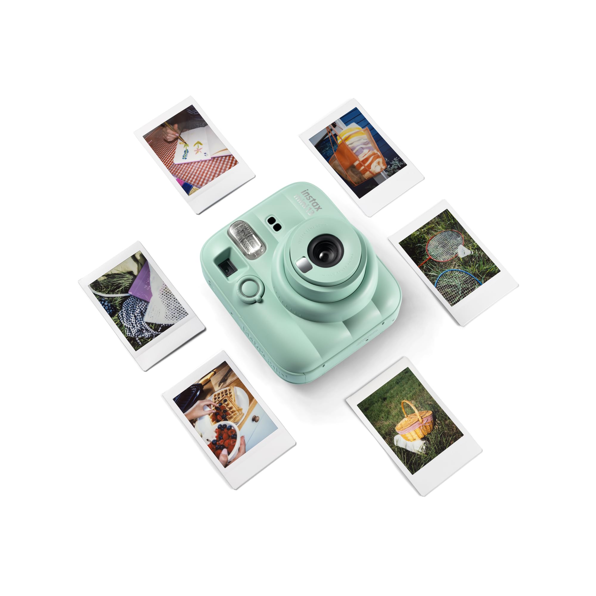 instax mini 13 fotocamera istantanea con flash integrato, specchio selfie, modalità close-up, autoscatto, Lagoon Green
