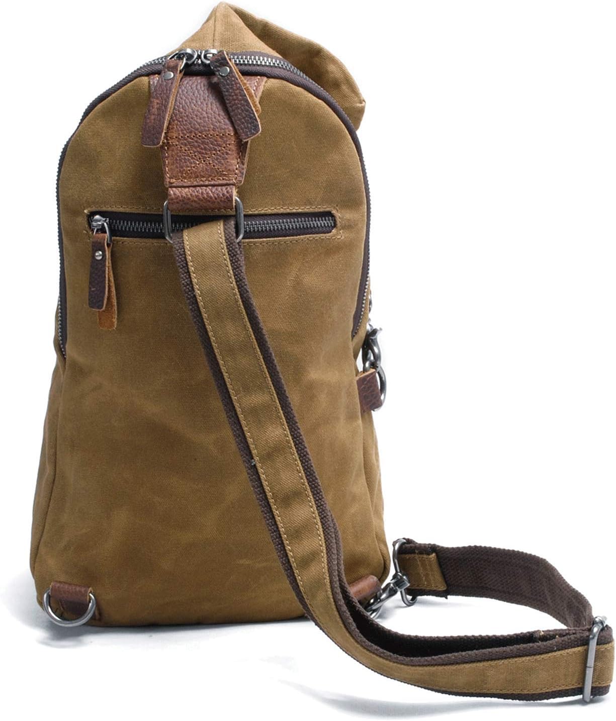 Men's Sling Backpack Waxed Canvas Crossbody Bag Casual Daypacks - Image 5