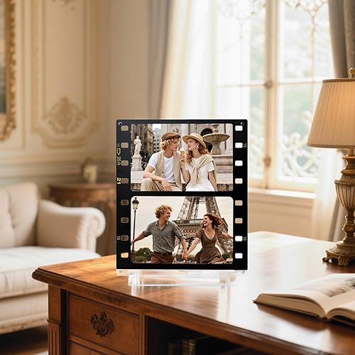 Miniatura 9 de SOMTO Marco de fotos acrílico magnético personalizado de 4 x 6 pulgadas, exhibición de fotos de escritorio, regalo de recuerdo para mejor amiga,