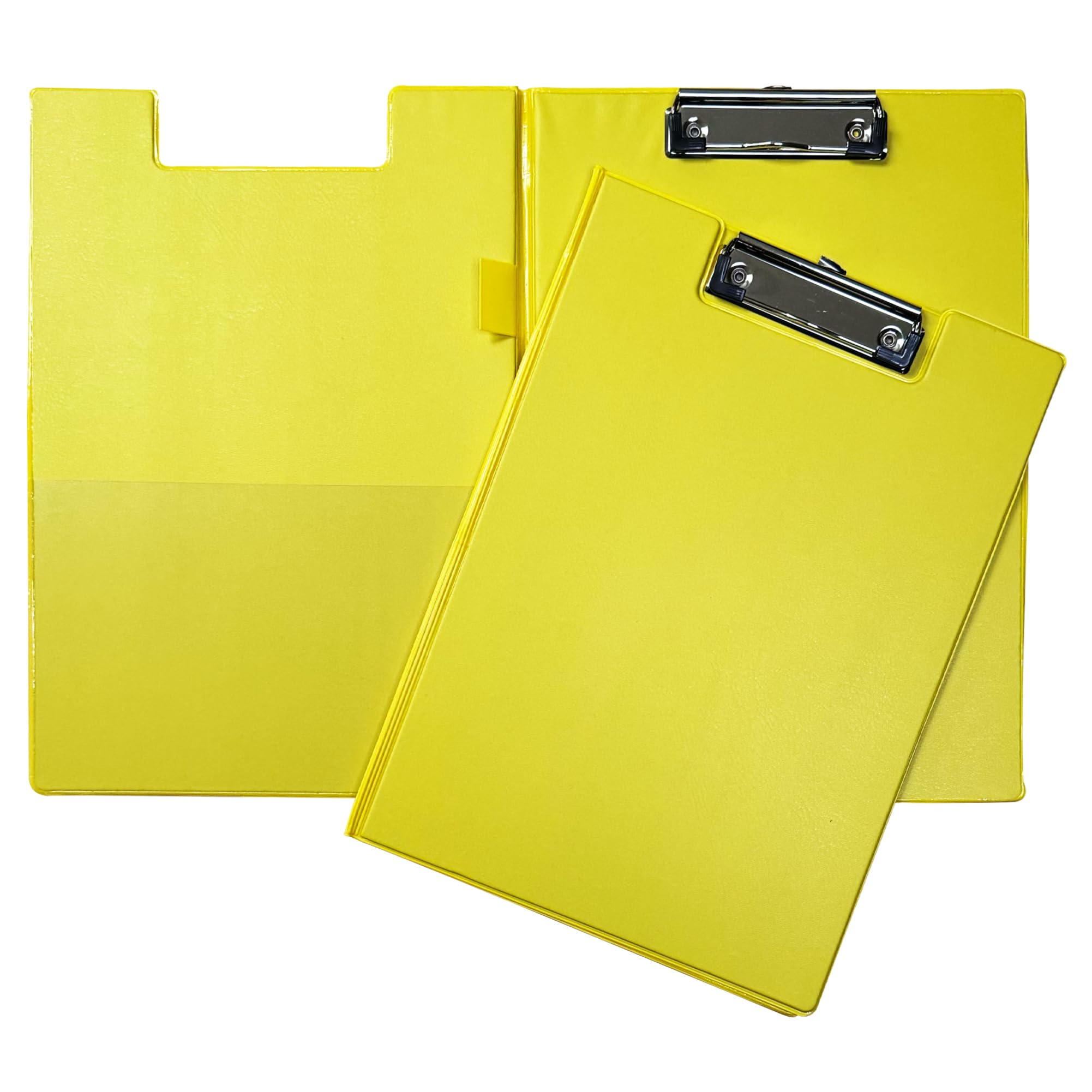 Janrax Neon Yellow Foldover Clipboard โ A4 Folding Clipboard with Front Cover, Inside Pocket & Hanging Hook โ image 1