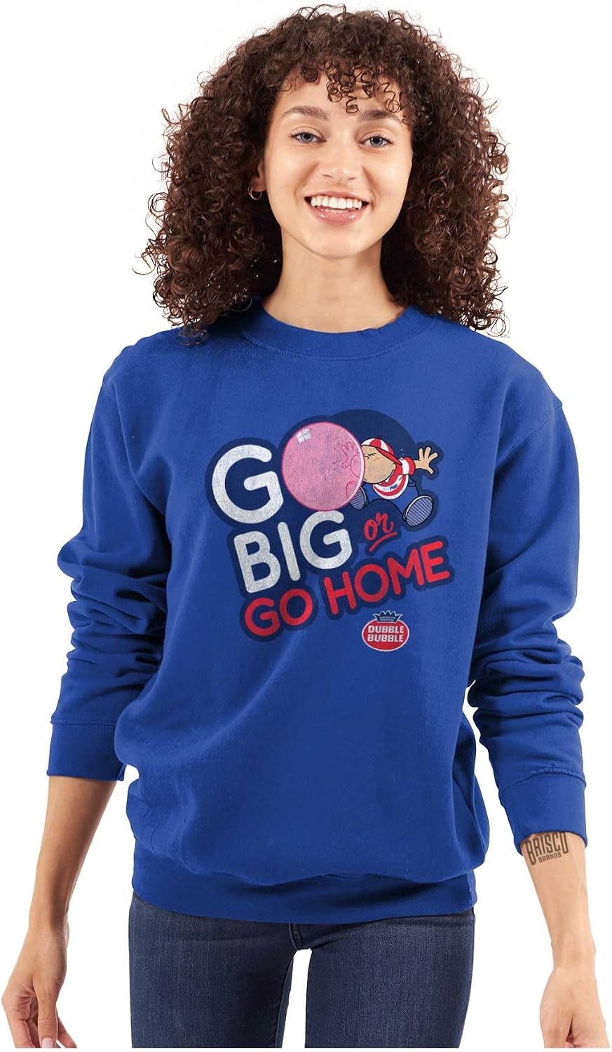 Brisco Brands Dubble Bubble Go Big Or Go Home Logo Sweatshirt for Men or Women