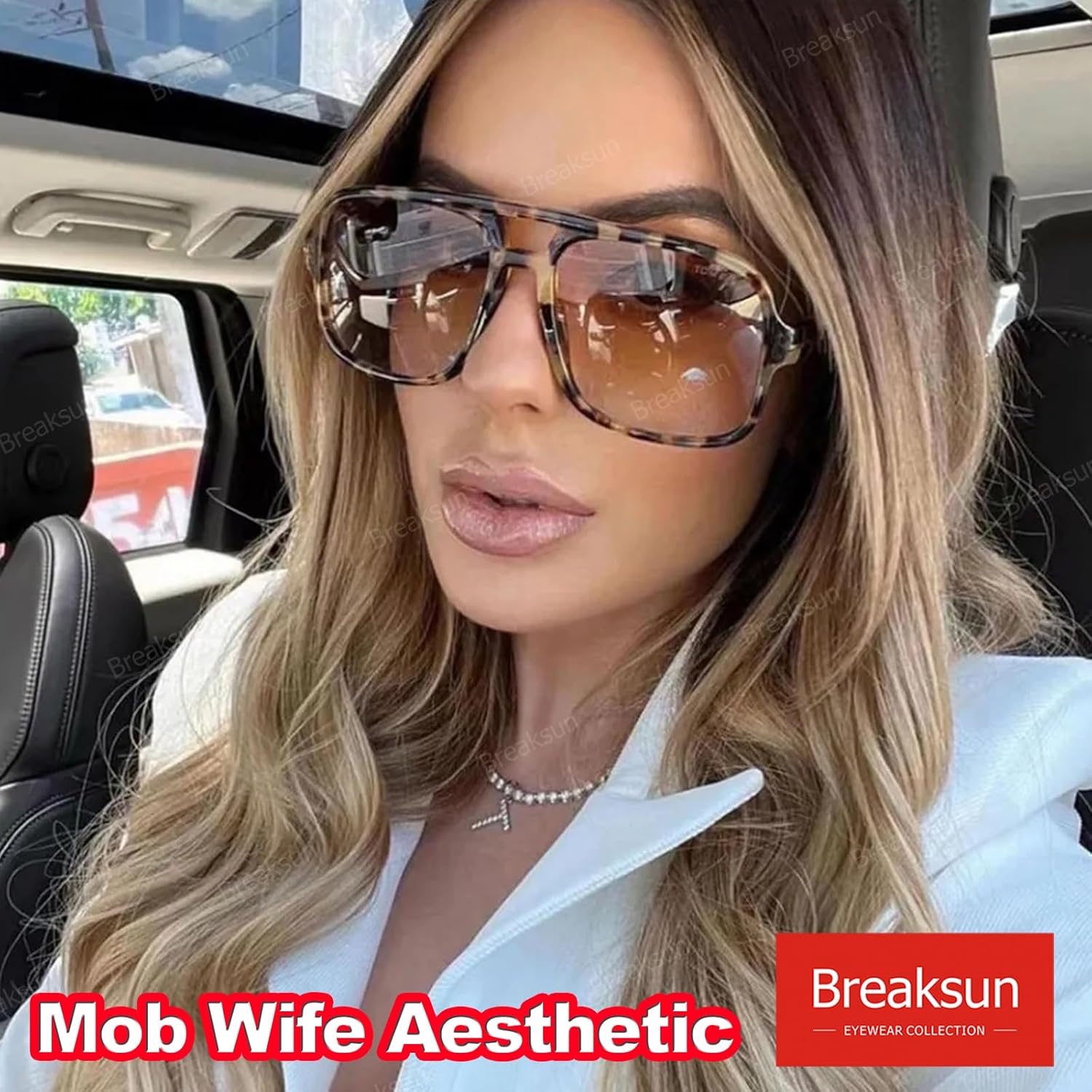 Retro Aviator Sunglasses for Women Men Trendy Classic 70s Square Aviator Sun Glasses Vintage Shades - Image 3