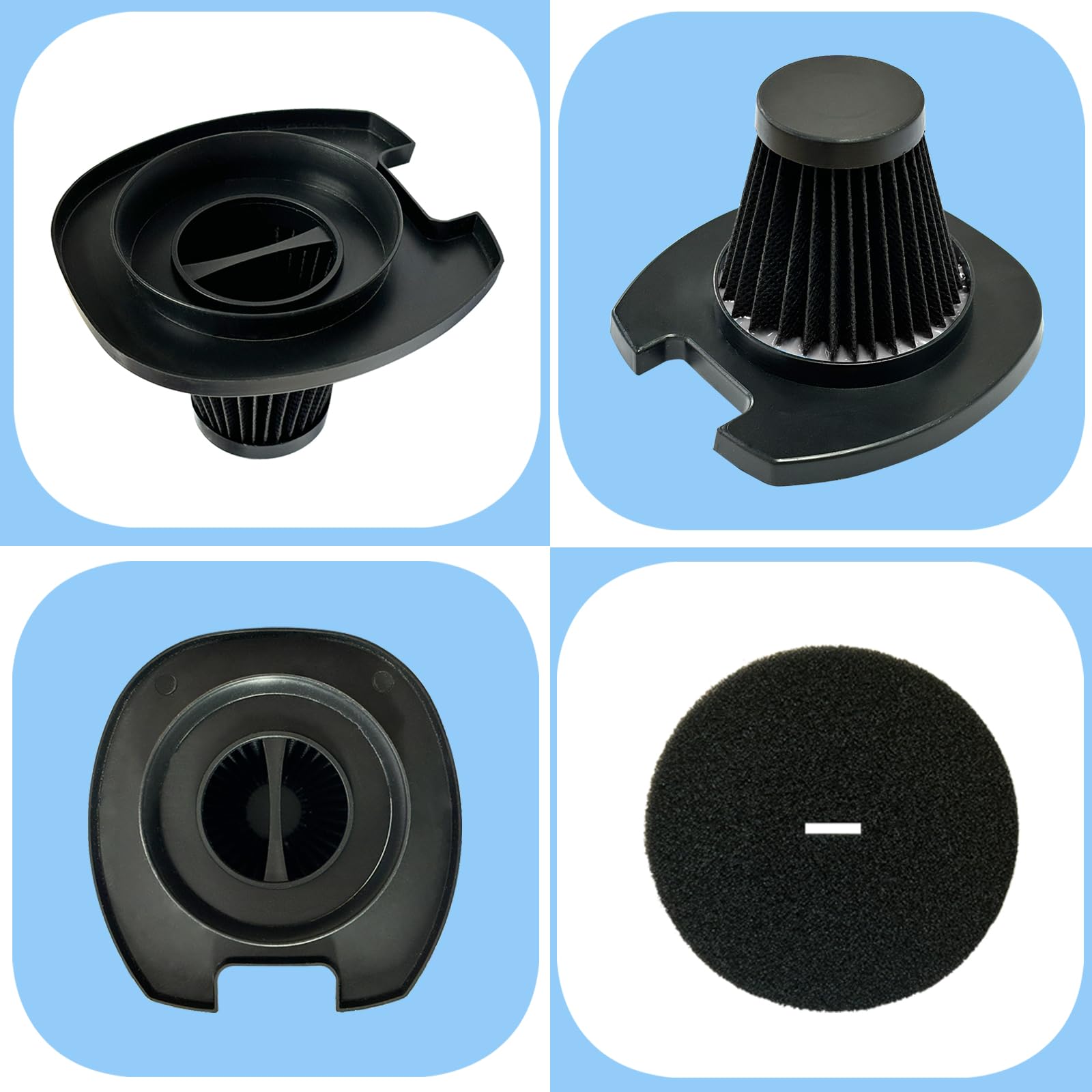 Replacement Filter for Dirt Devil EV1426CS, EV1520CT, for Black & Decker EV1416 3-in-1 Lightweight Corded Upright and Handheld Multi-Surface Vacuum, 2 HEPA Filters