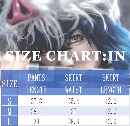 Miniatura 6 de Hashibira Inosuke - Máscara de cosplay de Hashibira Inosuke, delantal, pantalones, traje, disfraz de cosplay