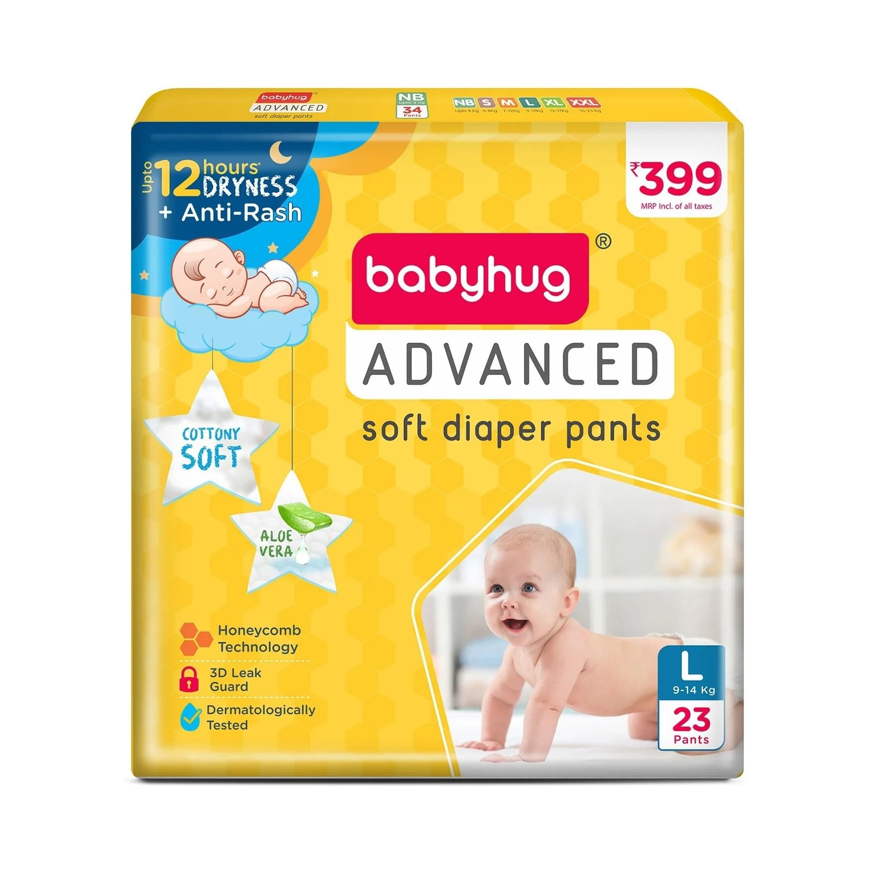 babyhug Advanced Soft Pant Style Diaper | 3D Leak Guard | Honey Comb Technology | Dermatologically Tested (L)-image-18