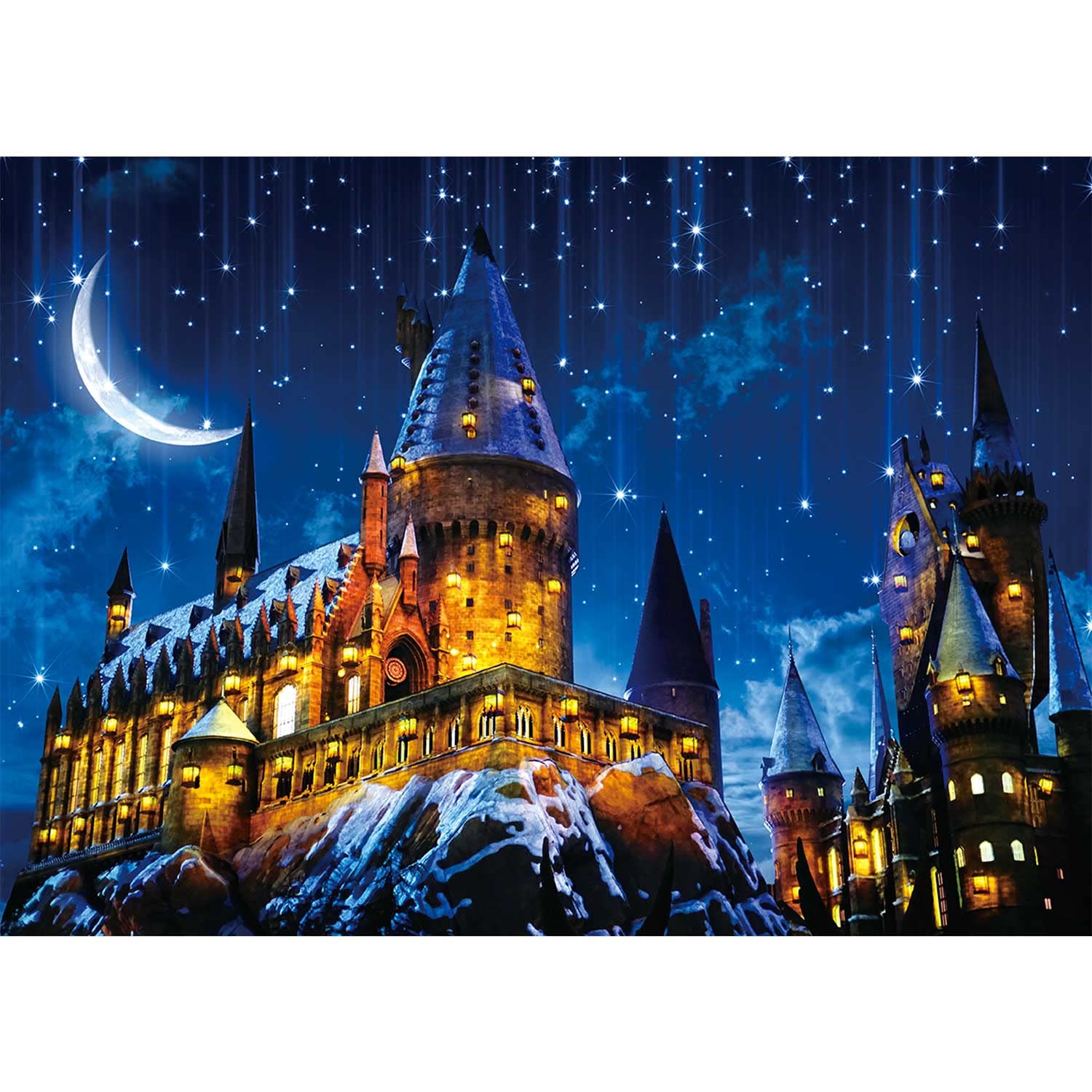 7x5ft Witch Wizard School Magic Castle Backdrop Photography Halloween Night Moon Background Sorcerer Party Banner Decors for Child Kid Portrait Photo Booth Prop SK6218B