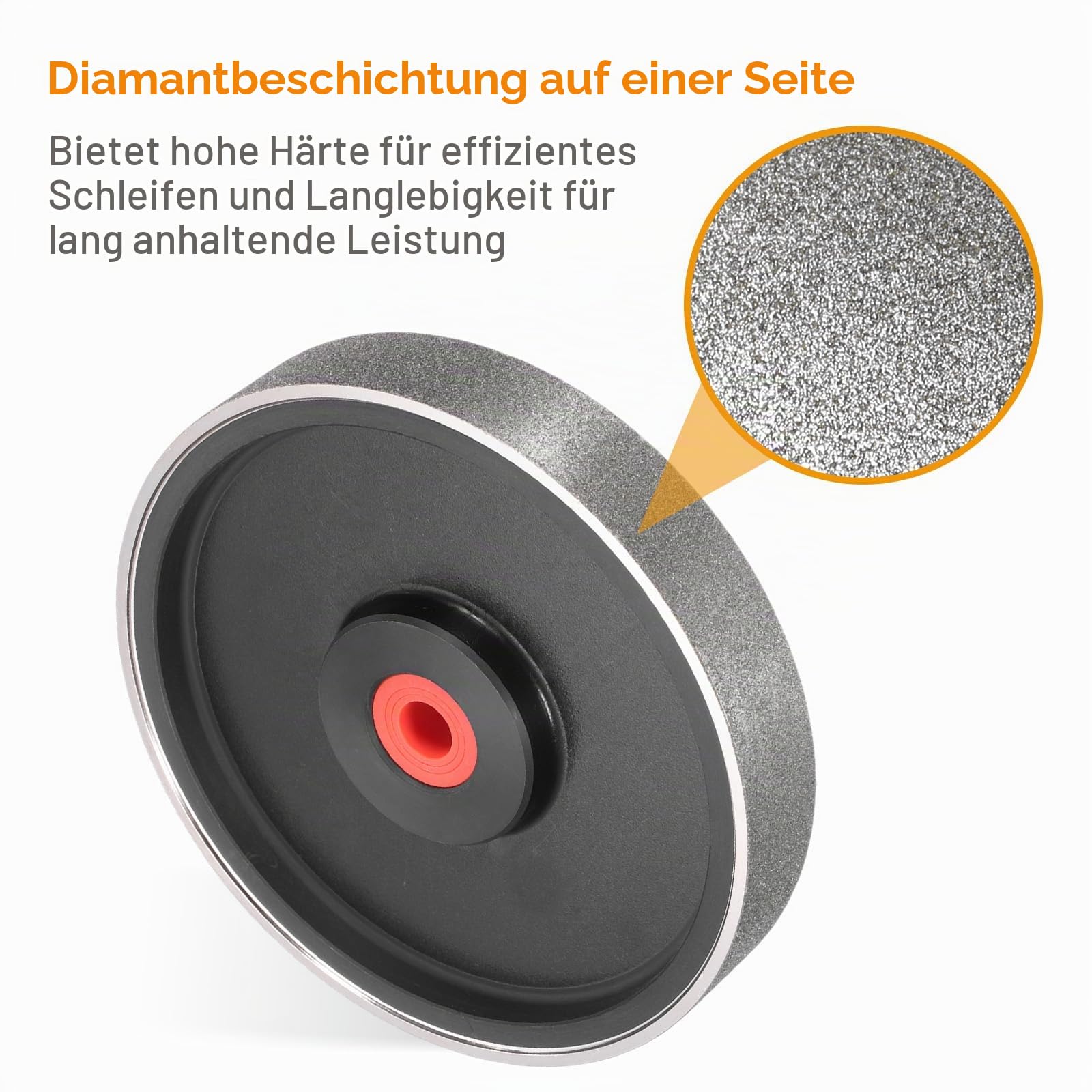 QUARKZMAN Diamant Lapidary Schleifscheibe 6 Zoll x 1 Zoll Mit 1" Bohrung 150 Körnung Schmuck Schleifscheiben Mit Reduzierern Für Naturstein Marmor Edelstein Glas Keramik Kristall