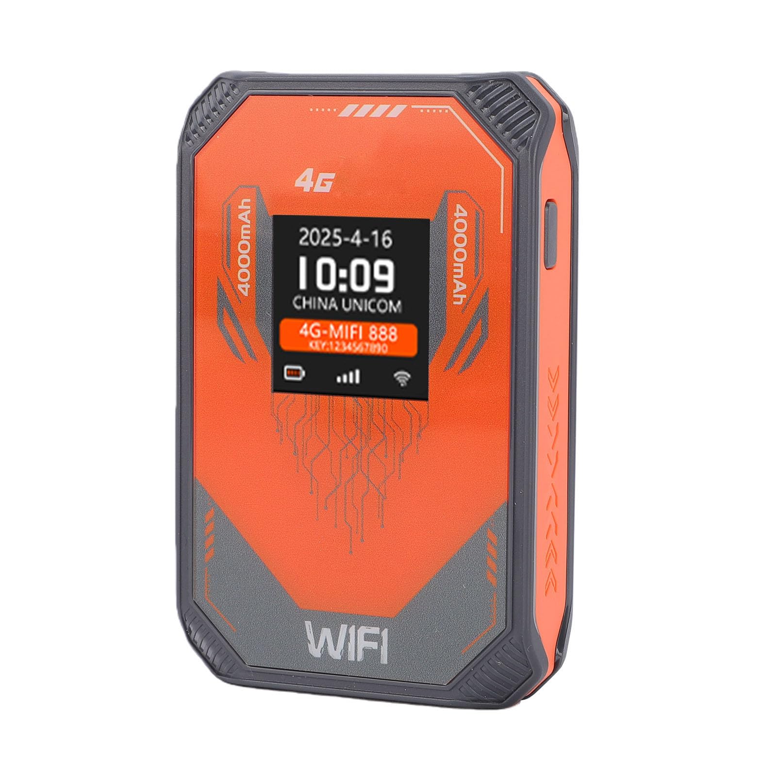 Cryfokt Router Hotspot Mobile, Velocità 300 Mbps Collega 8 Dispositivi Router Wi-Fi Portatile, 4G LTE con Slot per Scheda SIM Display LCD Batteria da 4000 MAh per Viaggi d'Affari