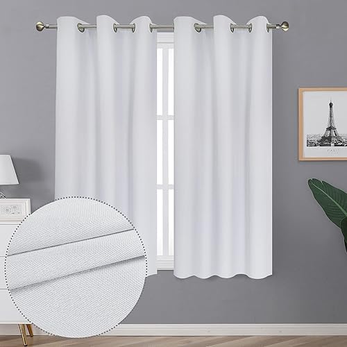 Aiyufeng Sevier - Cortinas blancas 100% opacas para dormitorio, cortinas blancas para mantener el calor, tratamiento de ventanas, aislamiento