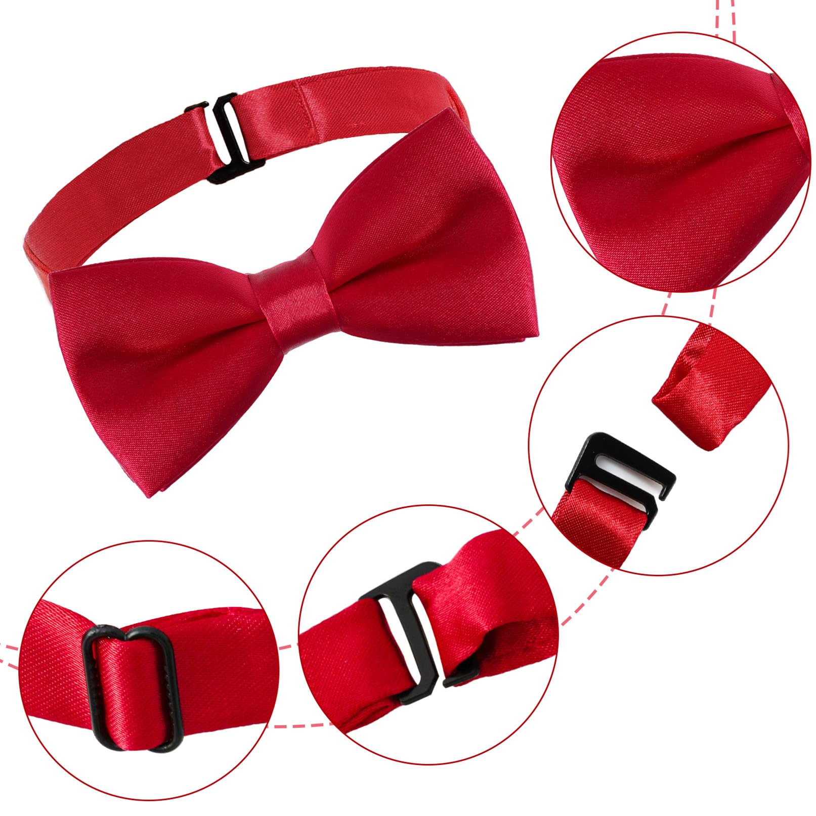 Collare per cani con papillon in velluto, per matrimoni, compleanni, feste (rosso)