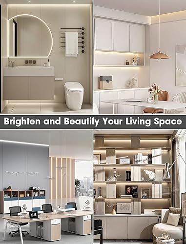 Miniatura 7 de CEMOON Tira de luces LED COB de alta densidad de 16.4 pies16.4 ft, tira de luces LED de 0.394 in de ancho, CRI 90+, 12 V CC, 2640 LED, cinta de