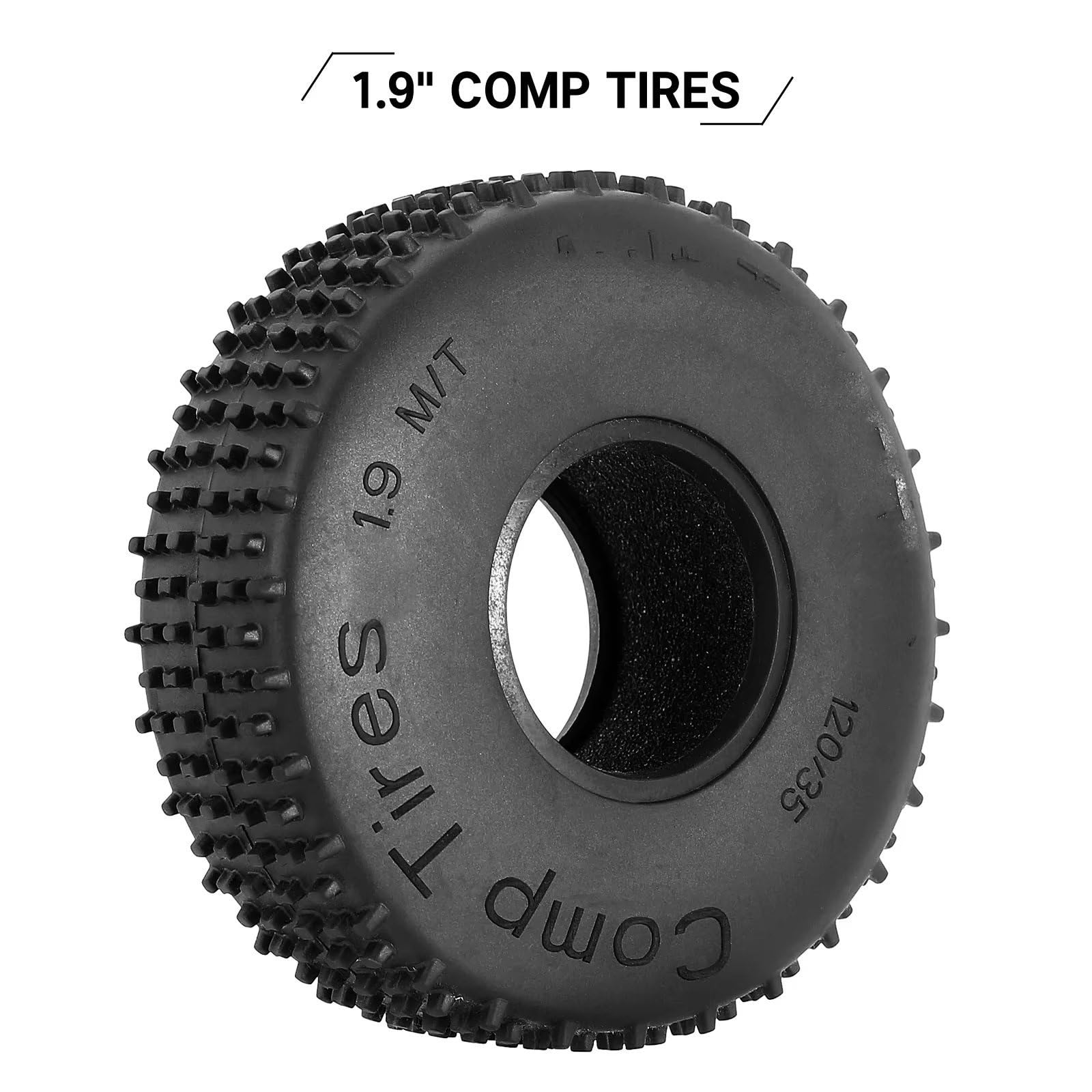 RC Car Repuestos Kit para TRX4 para SCX10 para Pro para Capra para Gen8 VS4-10 1/10 RC Crawler para Rock para Buggy 120 * 35 Mm Neumático De Rueda Multiterrenos 1,9"