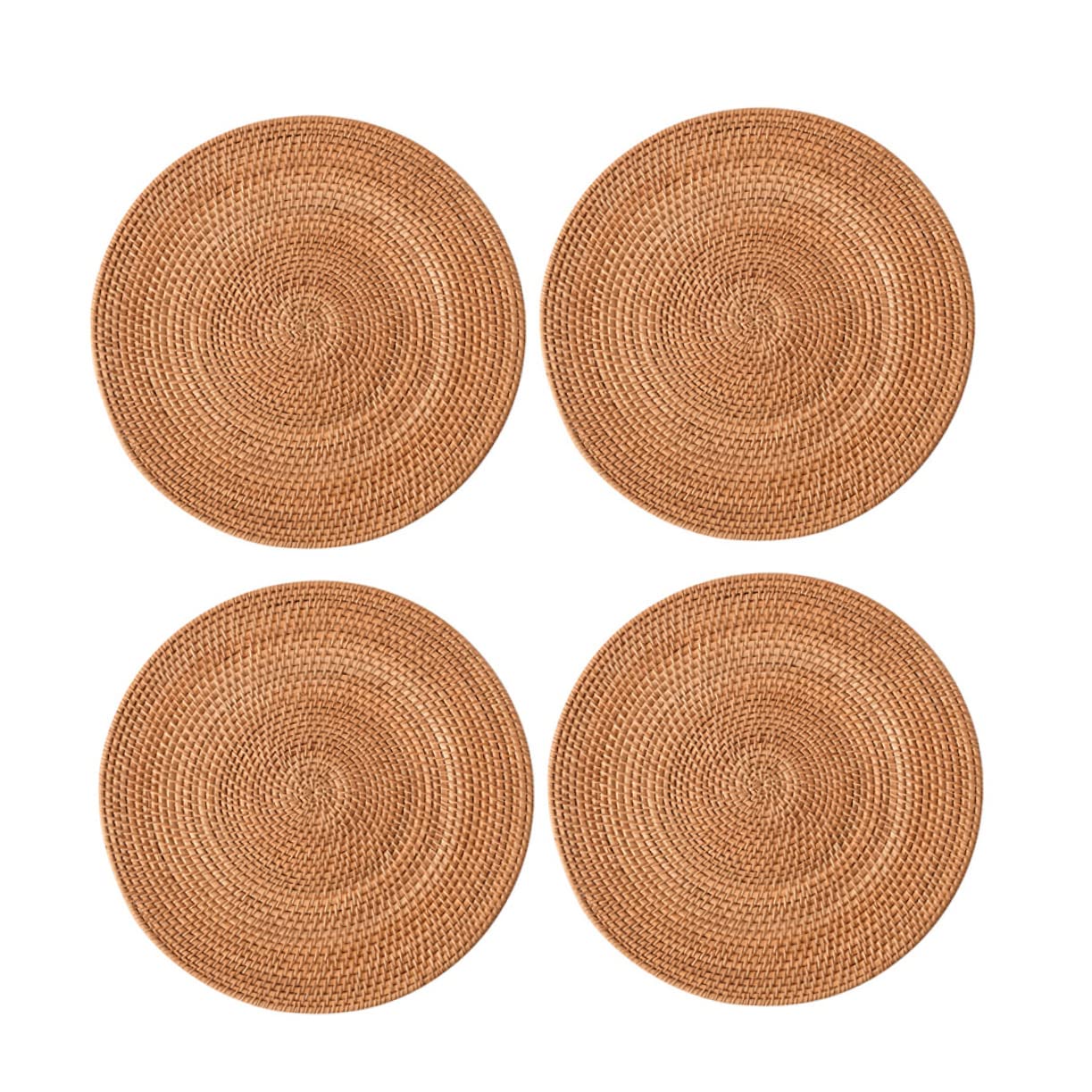Sous-verres isolants en rotin résistants à la chaleur, protection table basse et bureau x4