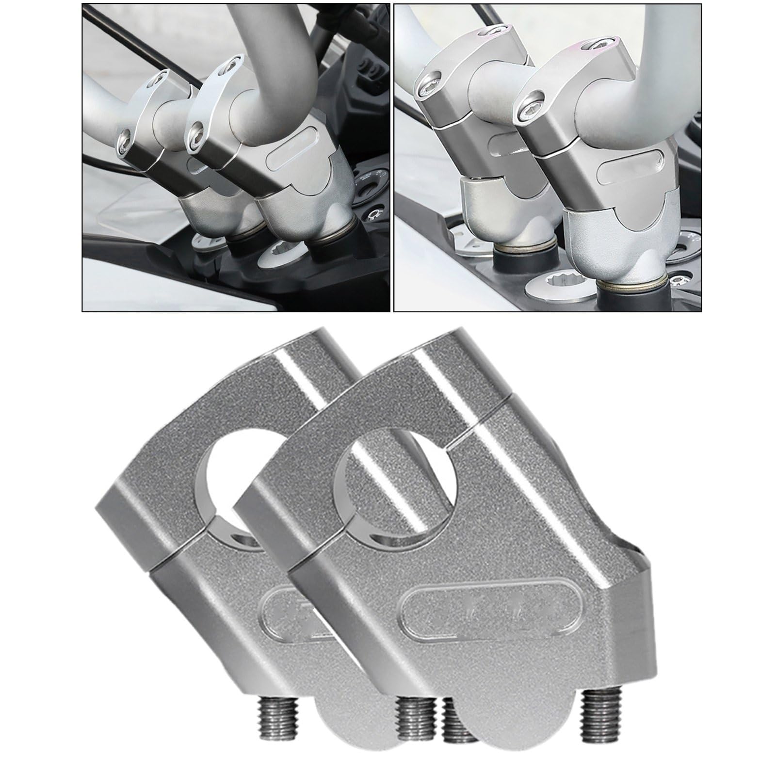 Barra elevadora de Manillar de Aluminio Universal para Motocicleta, 22mm Abrazadera Elevador Manillar Motocicleta (Color : Negro)