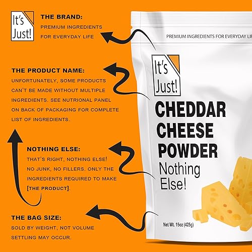 Miniatura 3 de Its Just - Queso cheddar en polvo hecho de queso real fabricado en Estados Unidos 15 onzas