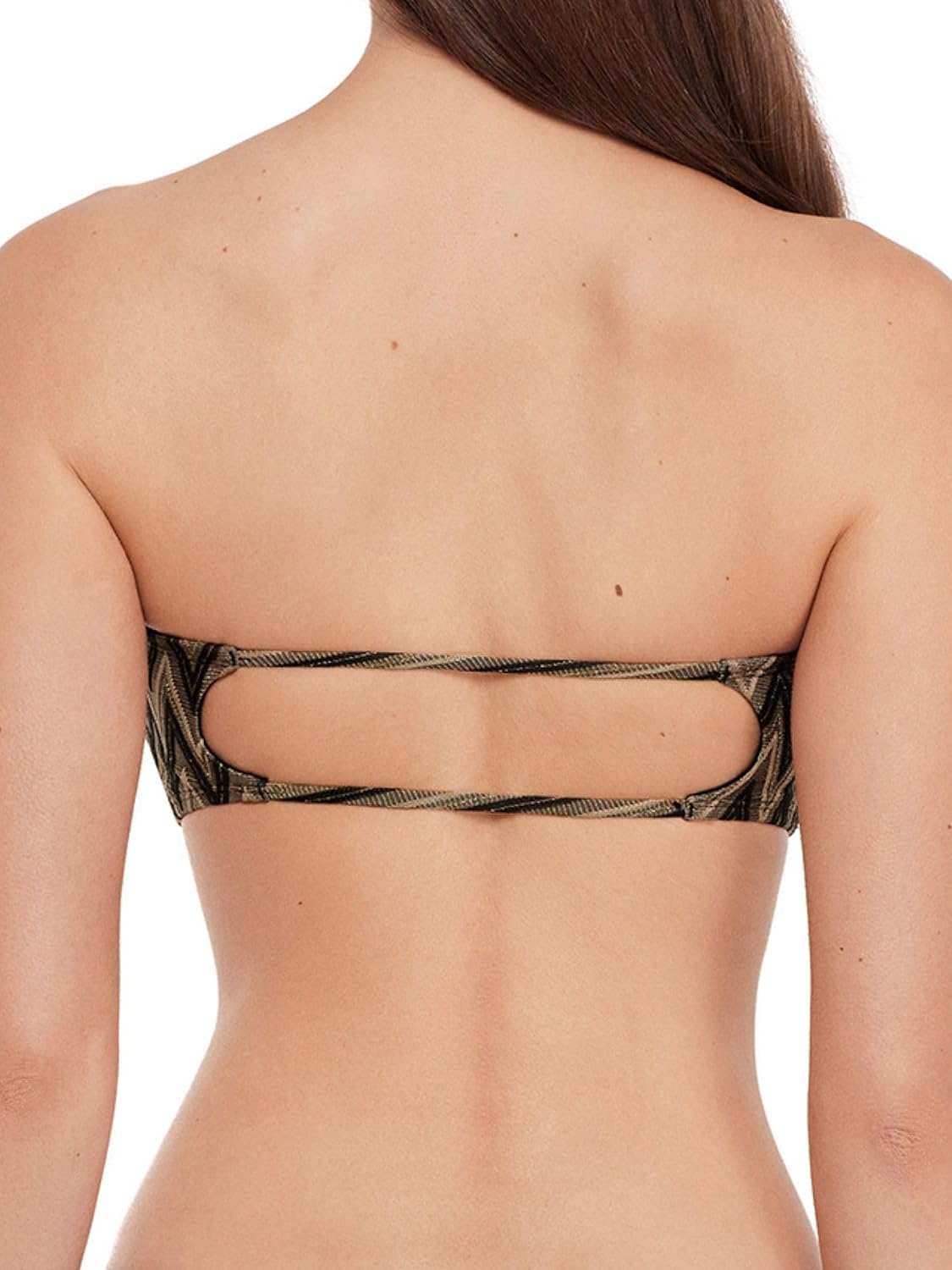 Steve Madden Women's Cutout Bandeau Bikini Top with Gold Beads