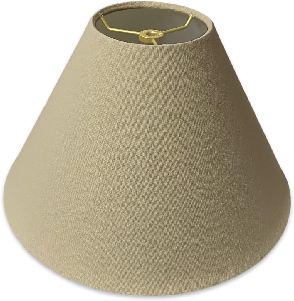Royal Designs, Inc. Coolie Empire Hardback Lamp Shade, HB-607-12LNEG, Linen Eggshell, 4.5 x 12 x 7.5