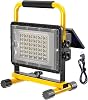 200W 10000LM LED Construction Site Lights Floodlight, Rechargeable Portable Work Flood Lights Black, 130 LEDs, with Remote Control, 24000mAh Battery, IP65 Waterproof Work Lamp for
