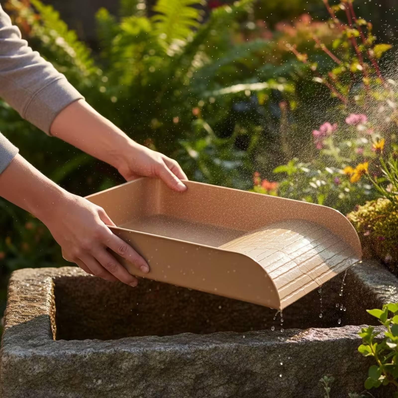 Gralara Bañera Plástico con Rampa Fácil Acceso Tazón Agua Tortuga Altura bajo Plato Alimentación Reptiles con Rampa para Tortugas, Terrario, con Drenaje Inferior