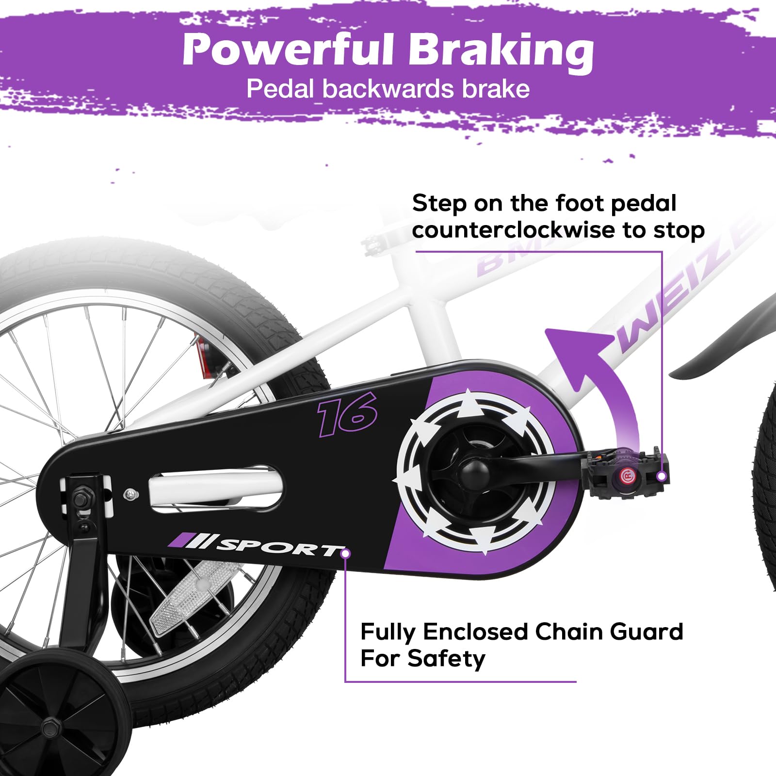 WEIZE Kids Bikes,16 20 Inch Boy's Bike for Kids,BMX Style Bicycle for Boys Girls Ages 4-12 Years Old,Kids Bicycle with Adjustable Seat,Training Wheels,Front and Rear Fender,Multiple Color Options