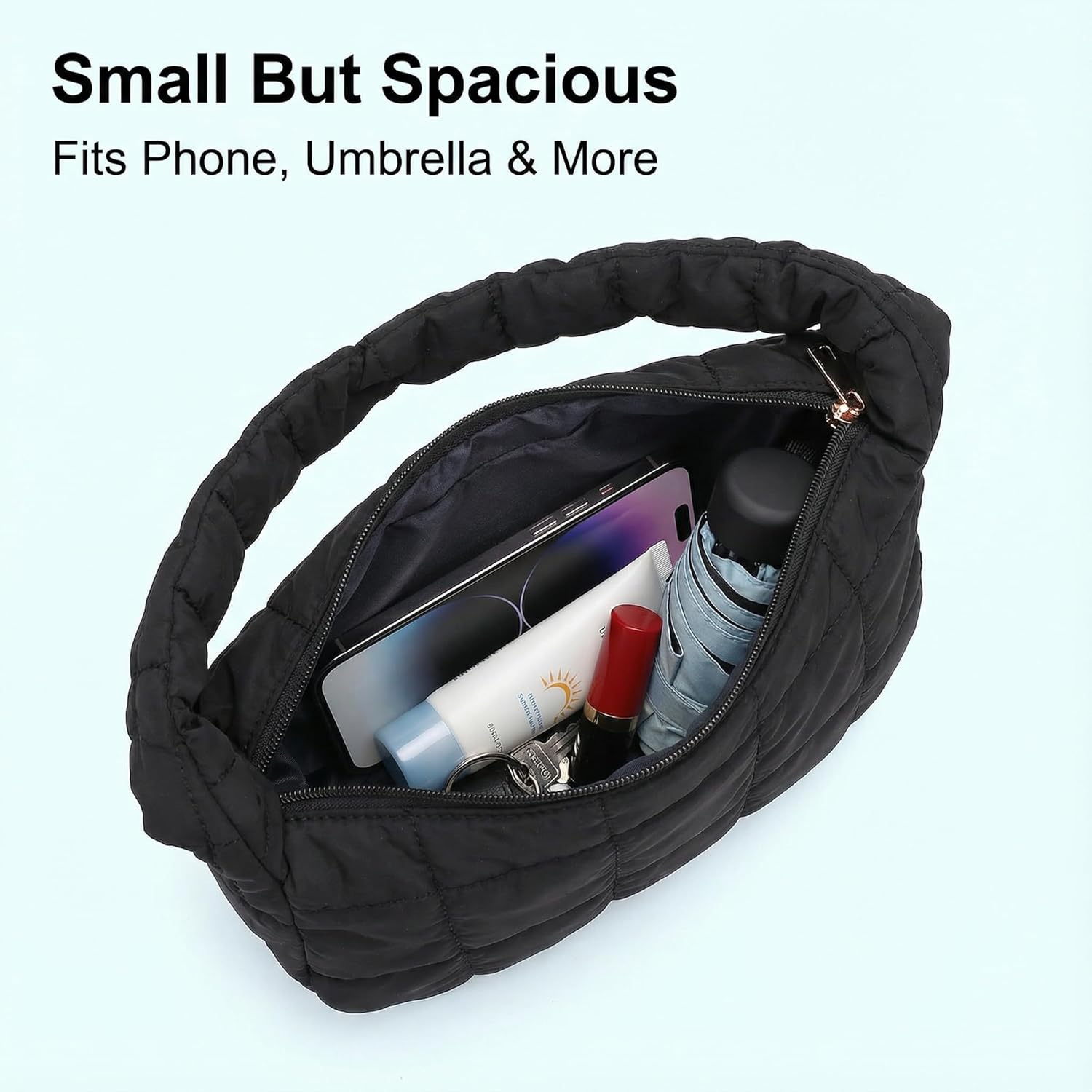 Puffer Handbag for Women-Candy Colored Small Quilted Down Padded Satchel Bag for Shopping,Travel | Small, Quilted, Down Padded, for Shopping, Travel - Image 6