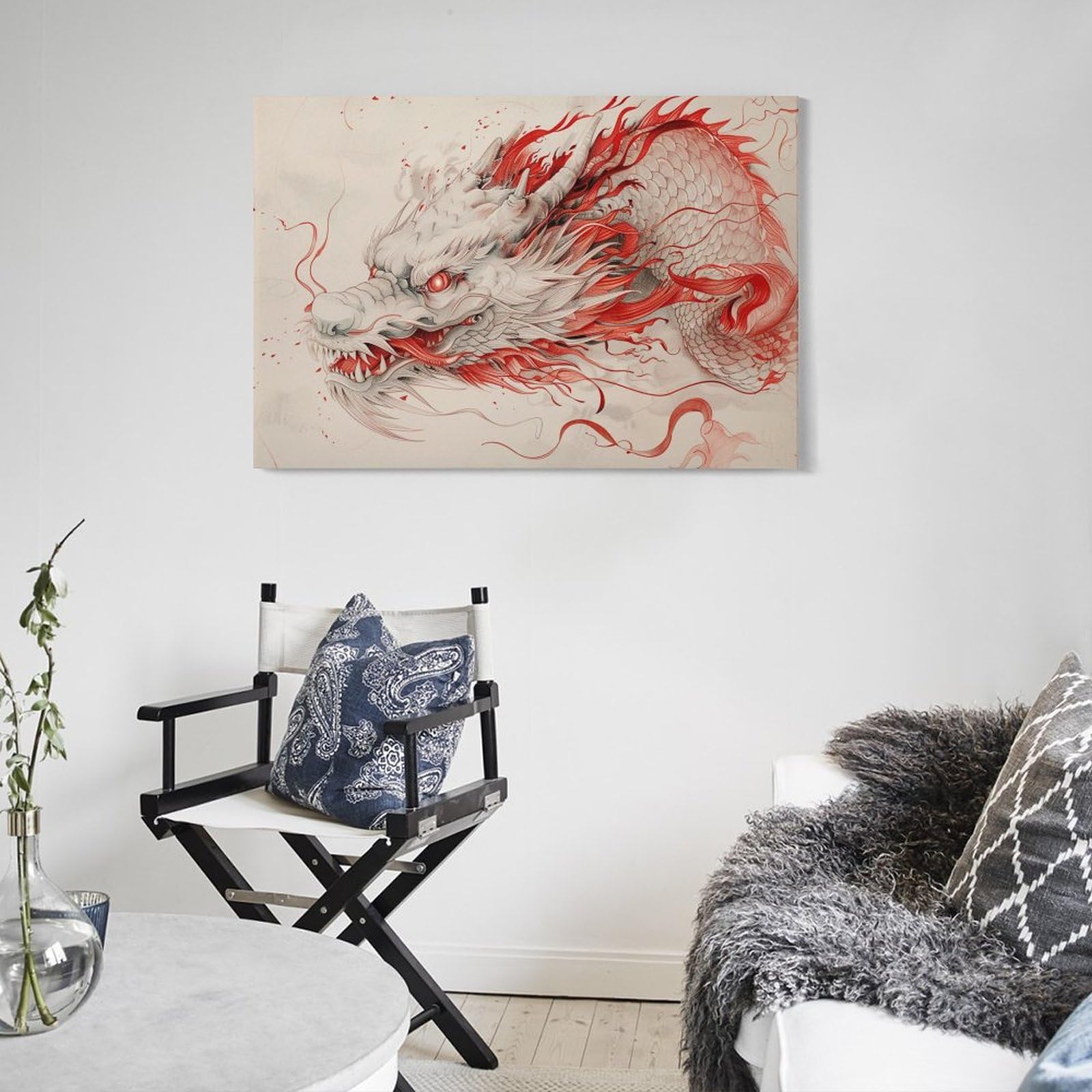 Amazon.co.jp: 絵画 凶暴なドラゴンインテリア 絵画 奇妙な動物 超