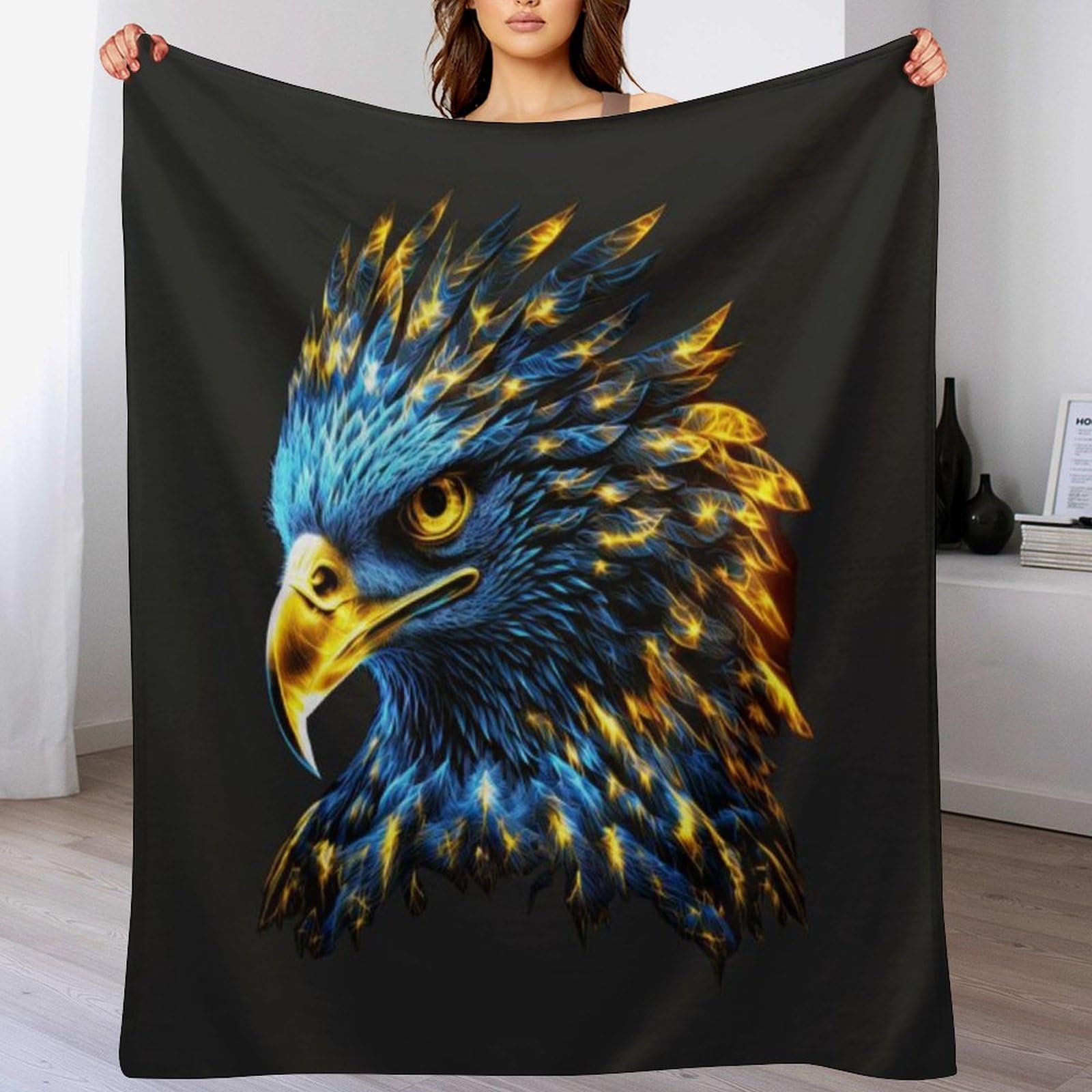 Couverture polaire aigle douce pour vos soirées cocooning sur le canapé