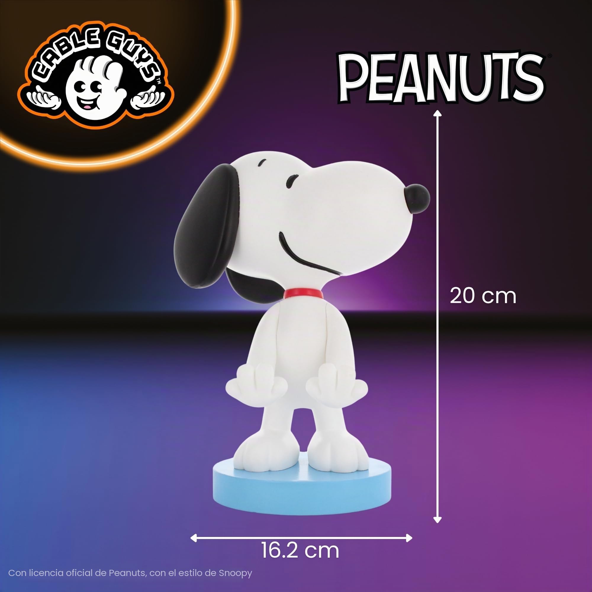 Cableguys Peanuts Snoopy Soporte Mando y Movil - Figuras Soporte para movil y Mando, Compatible con Xbox, PlayStation y la mayoría de mandos estándar, Accesorios Escritorio para Setup Gaming