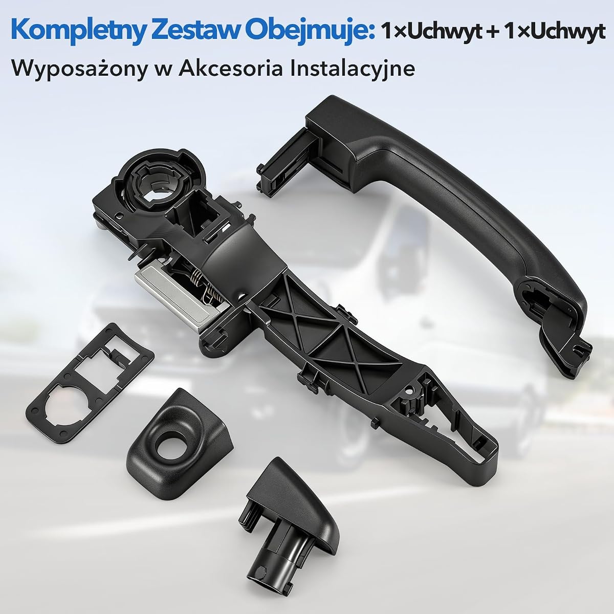 CarBole Klamka Zewnętrzna Drzwi Przednia Prawa Tylna Lewa, Klamka Drzwi Przesuwnych dla NV400 Vauxhall Movano Mk2 2010-2016 Renault Master MK3 2010-2016 806068194R 806065415R 8200766683