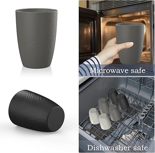 Miniatura 6 de Homienly Vasos de agua apilables de paja de trigo, 6 tazas alternativas a los vasos de plástico, vasos irrompibles, reutilizables, aptos para