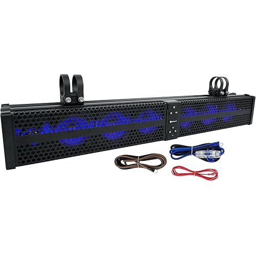 Rockville XBAR-32 32" 600W ATV/UTV Soundbar with Bluetooth 5.0, LED Lighting, 8 Speakers, Weatherproof, Includes Wire Kit, for Off-Road Adventures