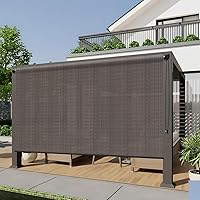 Vista 10 de HENG FENG - Persiana enrollable para exteriores, 6 pies de ancho x 6 pies de alto, persianas enrollables para patio, para porche, glorieta, Moca