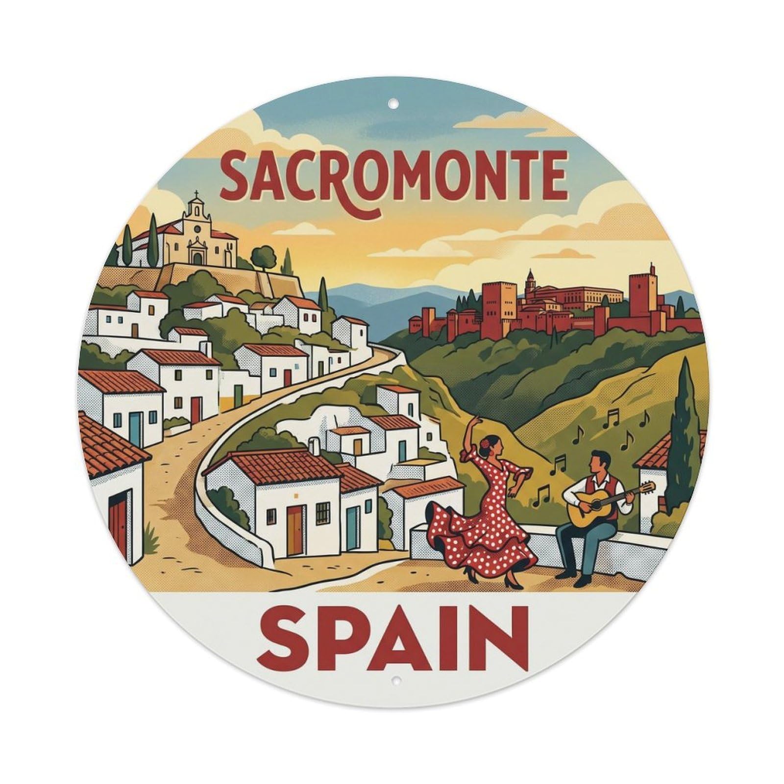 Granada Sacromonte Spain Historic Travel Metal Tin Sign