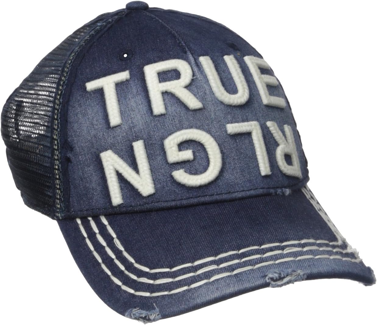 True Religion Men's Denim Tru Rlgn Ball Cap, Dark Indigo, One Size at ...