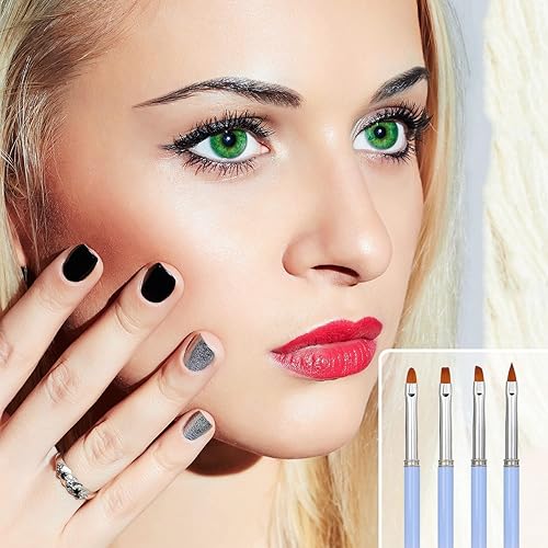 Miniatura 7 de BENBO - 4 cepillos de limpieza de esmalte de uñas, resistentes a acetona, herramientas de pintura, cepillo removedor de uñas para diseño de arte de