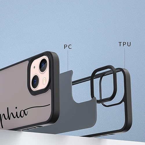 Miniatura 3 de Funda personalizada para iPhone 14 13 Pro Max Plus Mini, estilo escrito a mano, funda mate dura prueba de caídas de grado militar