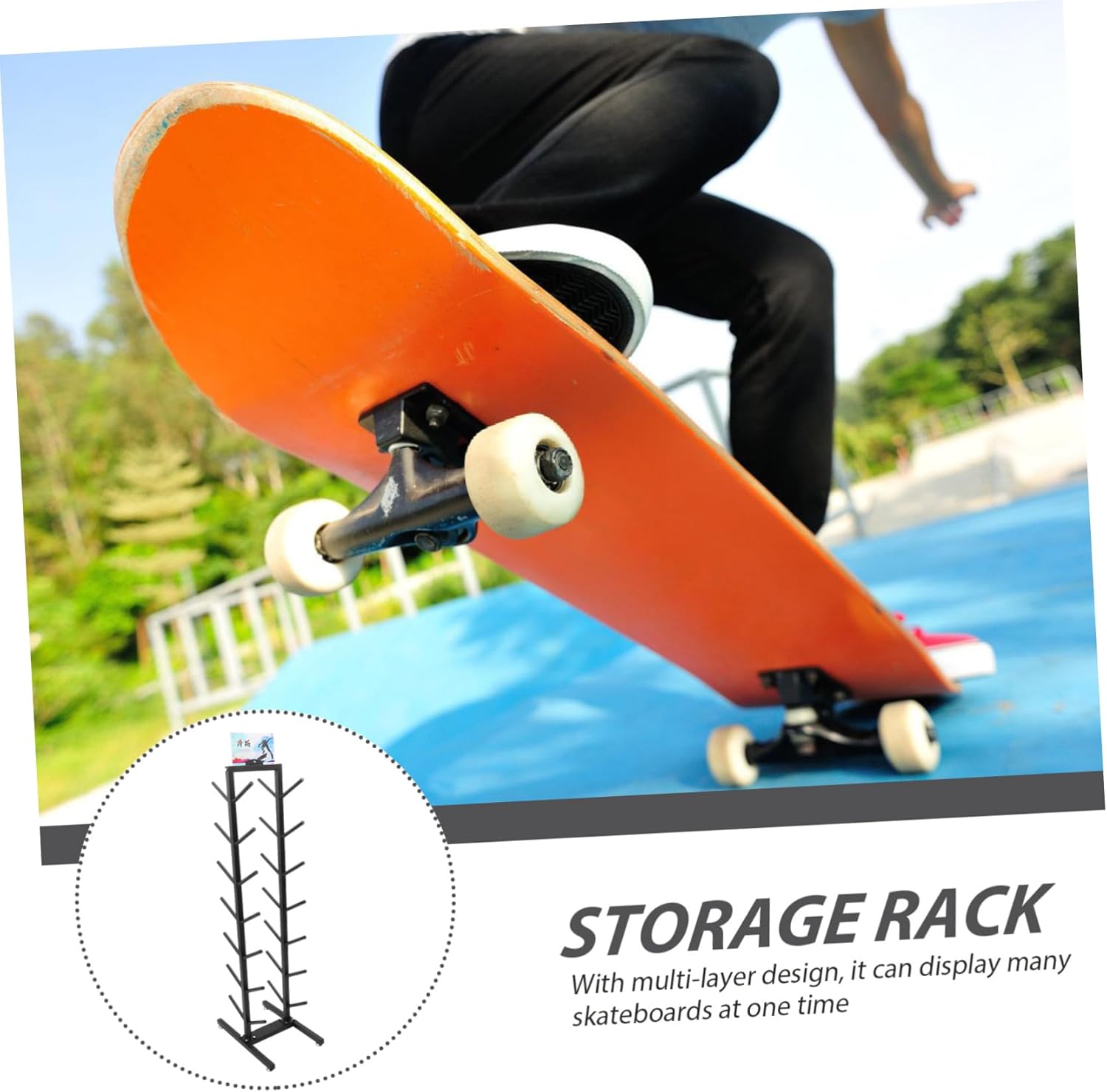 1pc Multi Skateboard Display Rack Sleek Organizer for Snowboards Skateboards for Home Shop Sturdy Wall-Mounted Design